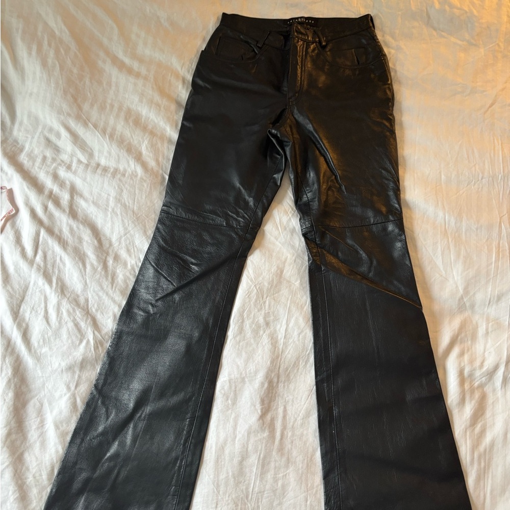 ✨ A&S Selections Black Leather Flare Pants ✨